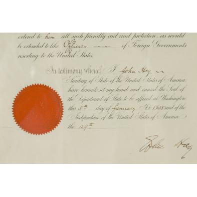 john-hay-document-signed-as-secretary-of-state