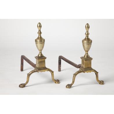 pair-of-federal-brass-urn-with-lemon-top-andirons