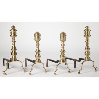 two-pair-of-classical-brass-andirons