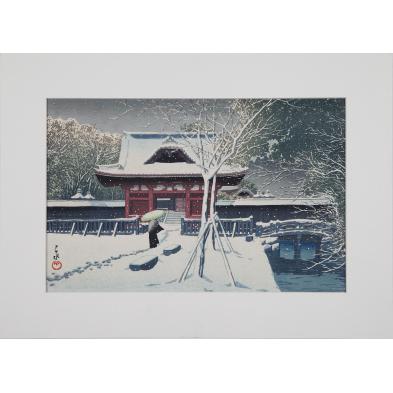 hasui-kawase-1883-1957-snow-in-shiba-park