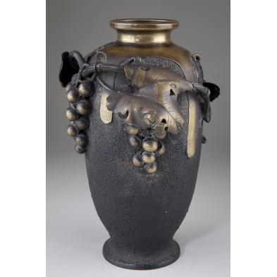 japanese-bronze-vase-with-grapes