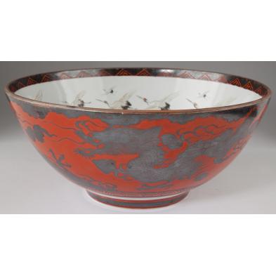 japanese-kutani-dragon-crane-punch-bowl