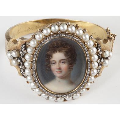 victorian-diamond-and-pearl-portrait-bracelet