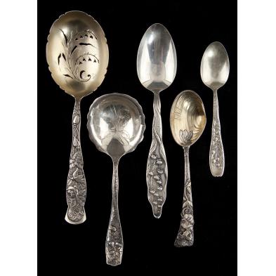 five-american-sterling-silver-spoons