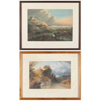two-english-school-watercolors-19th-century
