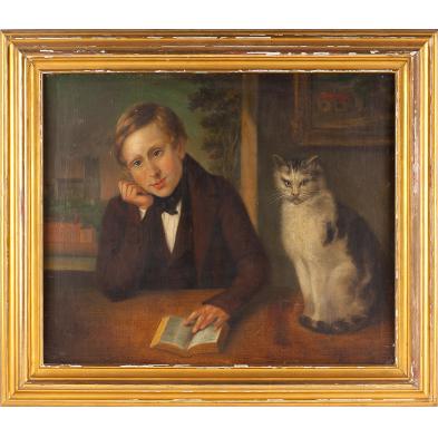 continental-school-portrait-of-a-boy-with-cat