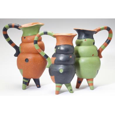 elyse-saperstein-pa-three-art-pottery-pitchers