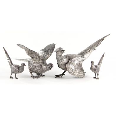 four-sterling-silver-pheasant-table-ornaments