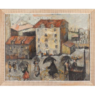 angel-medina-spanish-b-1924-street-scene