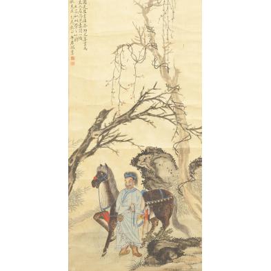 chinese-framed-silk-scroll-painting