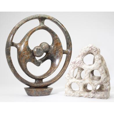 two-modernist-stone-sculptures