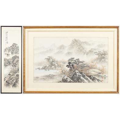 two-chinese-classical-landscape-paintings
