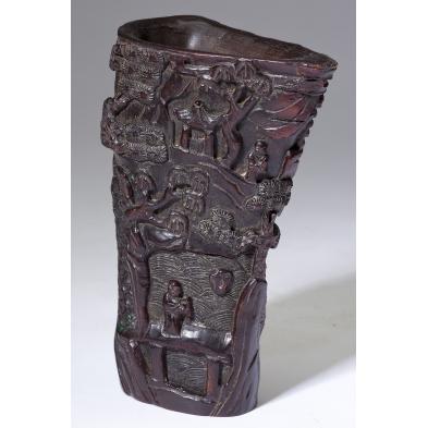 chinese-carved-horn-libation-vessel