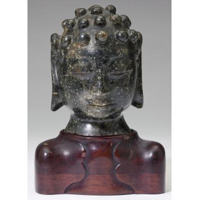 chinese-carved-spinach-jade-head-of-buddha