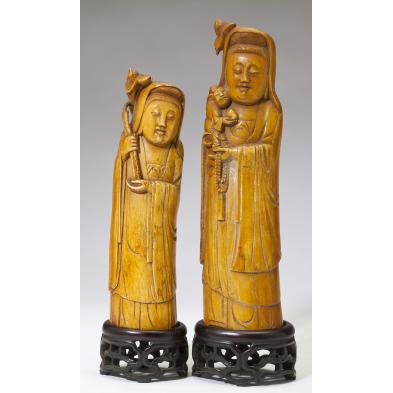 two-chinese-carved-ivory-guanyins