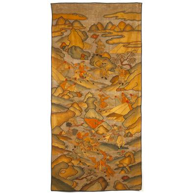 kesi-gold-ground-hanging-scroll-qing-dynasty