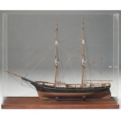 wooden-ship-model-of-a-19th-century-brig