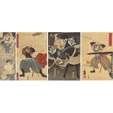 four-japanese-samurai-woodblock-prints