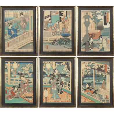 two-japanese-woodblock-triptychs