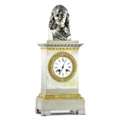 french-silvered-gilt-bronze-mantel-clock