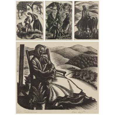 clare-leighton-1898-1989-four-wood-engravings