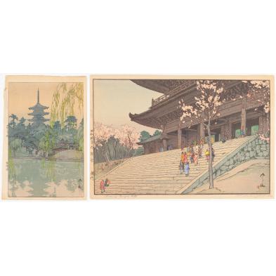 hiroshi-yoshida-1876-1950-two-woodblock-prints