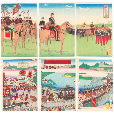 two-japanese-meiji-period-woodblock-triptychs