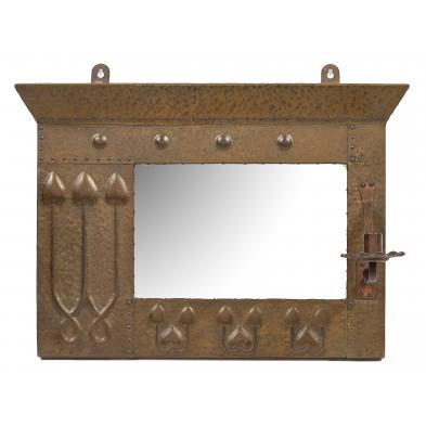 arts-and-crafts-hammered-brass-mirror