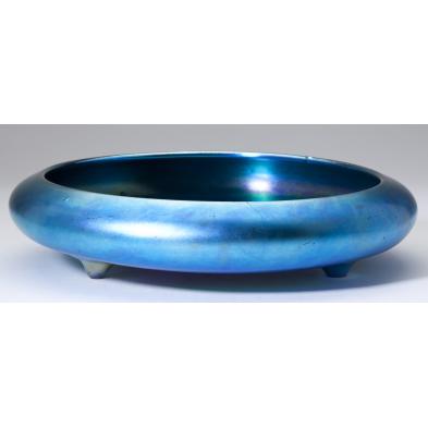 steuben-blue-aurene-footed-low-bowl