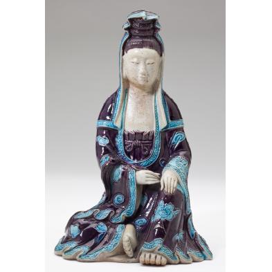 chinese-fahua-pottery-aubergine-guanyin