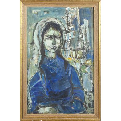 mid-century-portrait-of-a-woman-in-blue