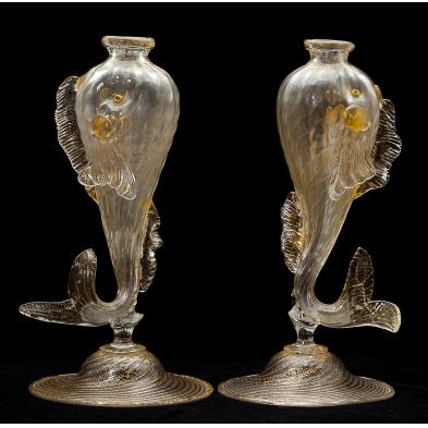 fine-pair-of-murano-fish-form-vases