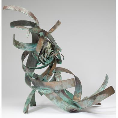 contemporary-ribbon-work-copper-sculpture