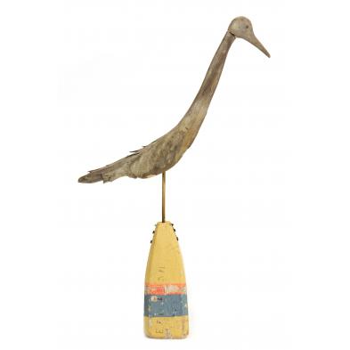 Root Head Heron Mounted on Crab Trap Buoy (Lot 179 - The Winter