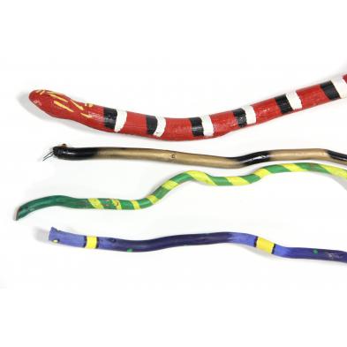 collection-of-four-folk-art-snakes