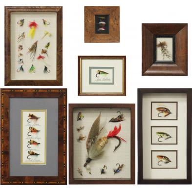 seven-frame-collection-of-mounted-fishing-flies