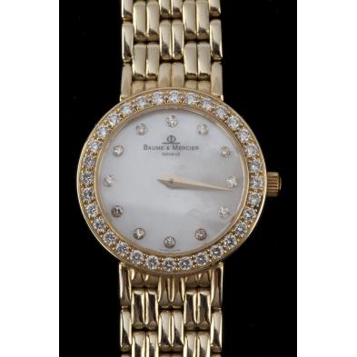 lady-s-gold-diamond-wristwatch-baume-mercier