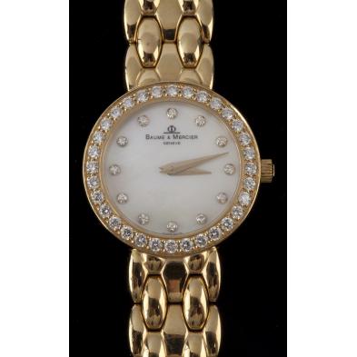 lady-s-gold-diamond-wristwatch-baume-mercier