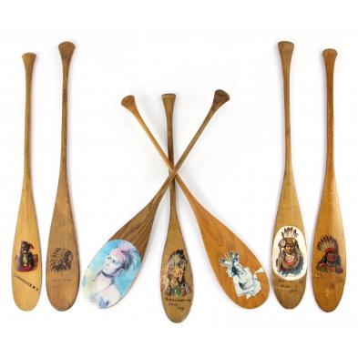 seven-souvenir-canoe-paddles-with-indians