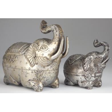 two-cambodian-elephant-form-silver-betel-boxes