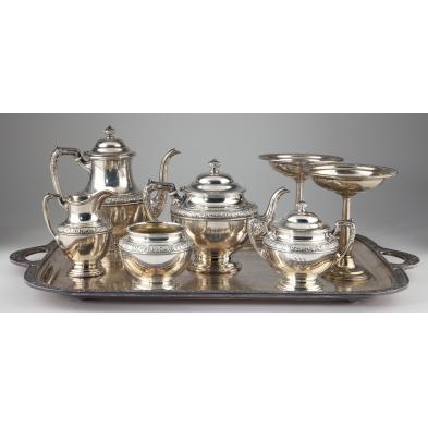 alvin-sterling-tea-set-and-pair-compotes
