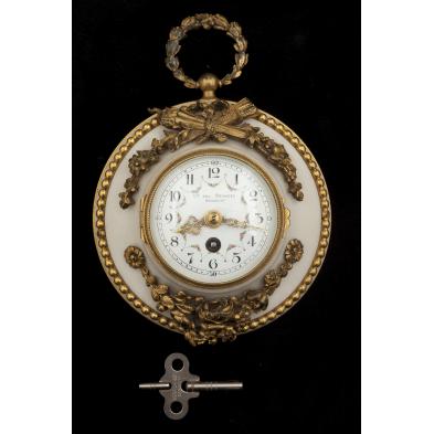 antique-belgian-brass-and-marble-wall-clock