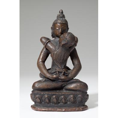 bronze-buddha-with-shakti-19th-century