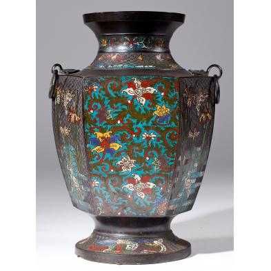 large-japanese-cloisonne-handled-vase