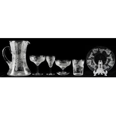 28-pieces-joseph-locke-grapevine-etched-glass