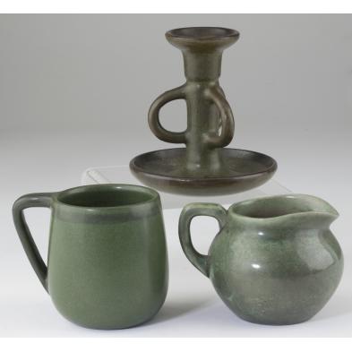 three-pieces-of-green-glazed-marblehead-pottery