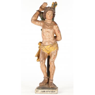 carved-polychrome-figure-of-saint-sebastian