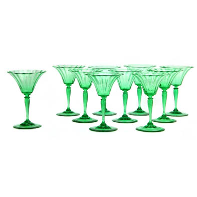 set-of-carder-steuben-green-stemware