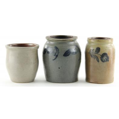 three-american-stoneware-jars