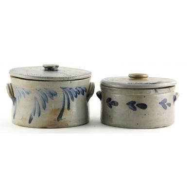 two-american-stoneware-butter-crocks